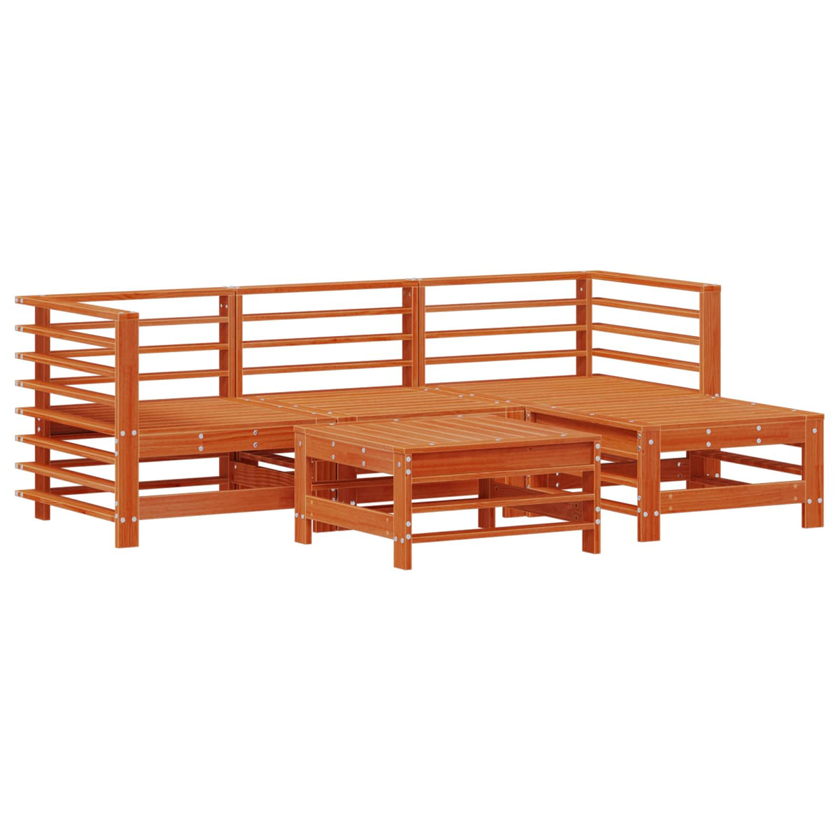Set lounge namještaja za vrt 5 kom. Voštanosmeđa 184,5 x 121 x 60 cm