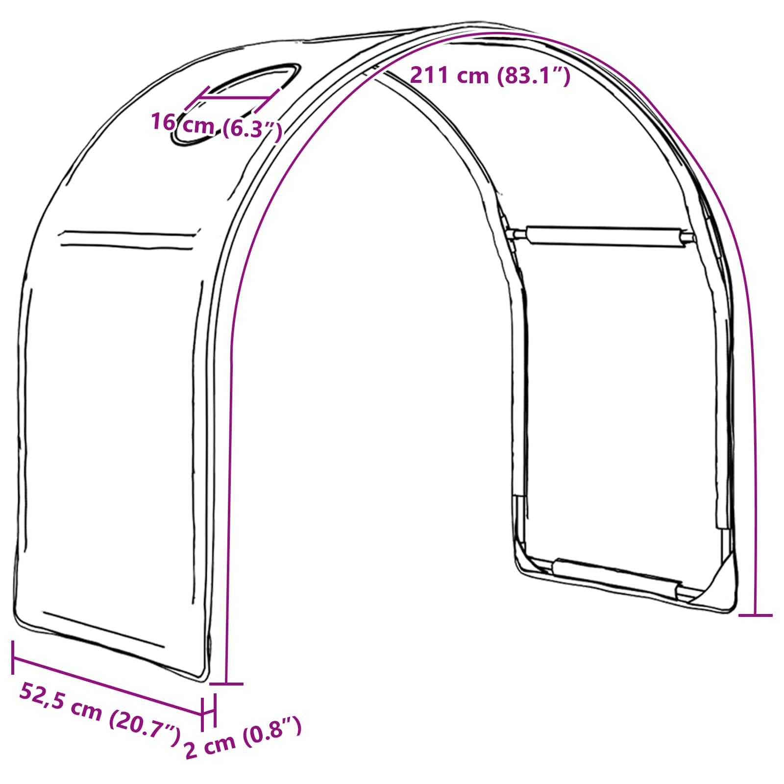 Tunis za krevet 2 pcs Bijela 211 x 52,5 x 2 cm Poliester