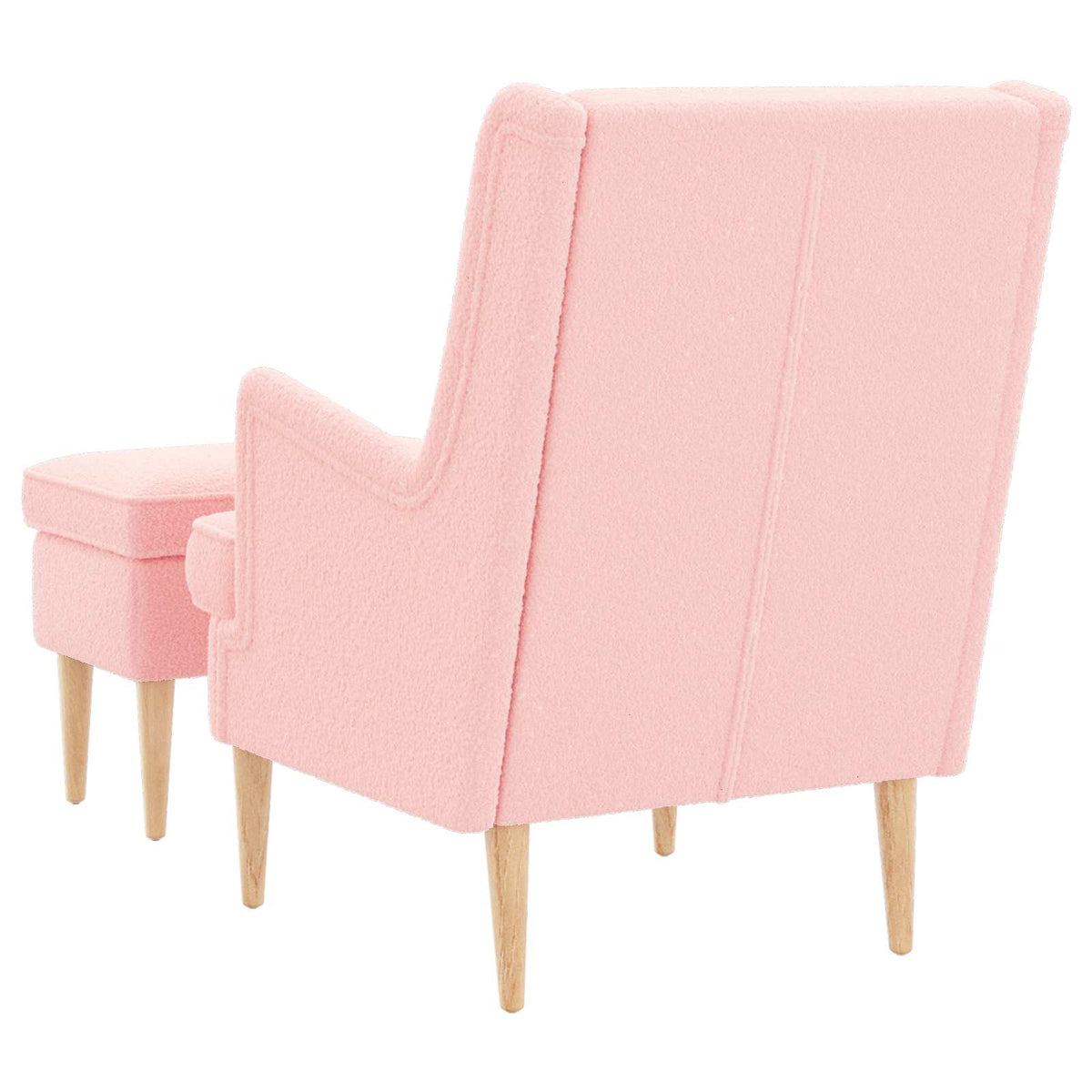 Fotelja s footstoolom 2 kom. Ružičasta Bouclé 79 x 79 x 87,5 cm