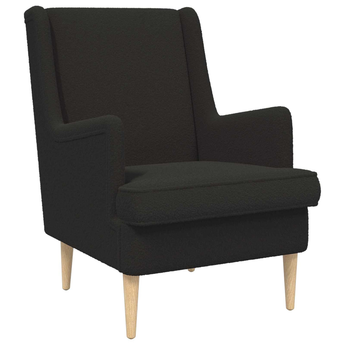 Fotelja s footstoolom 2 kom. Crna Bouclé 79 x 79 x 87,5 cm
