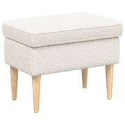 Stolica za noge Krem 55 x 35 x 41 cm Bouclé