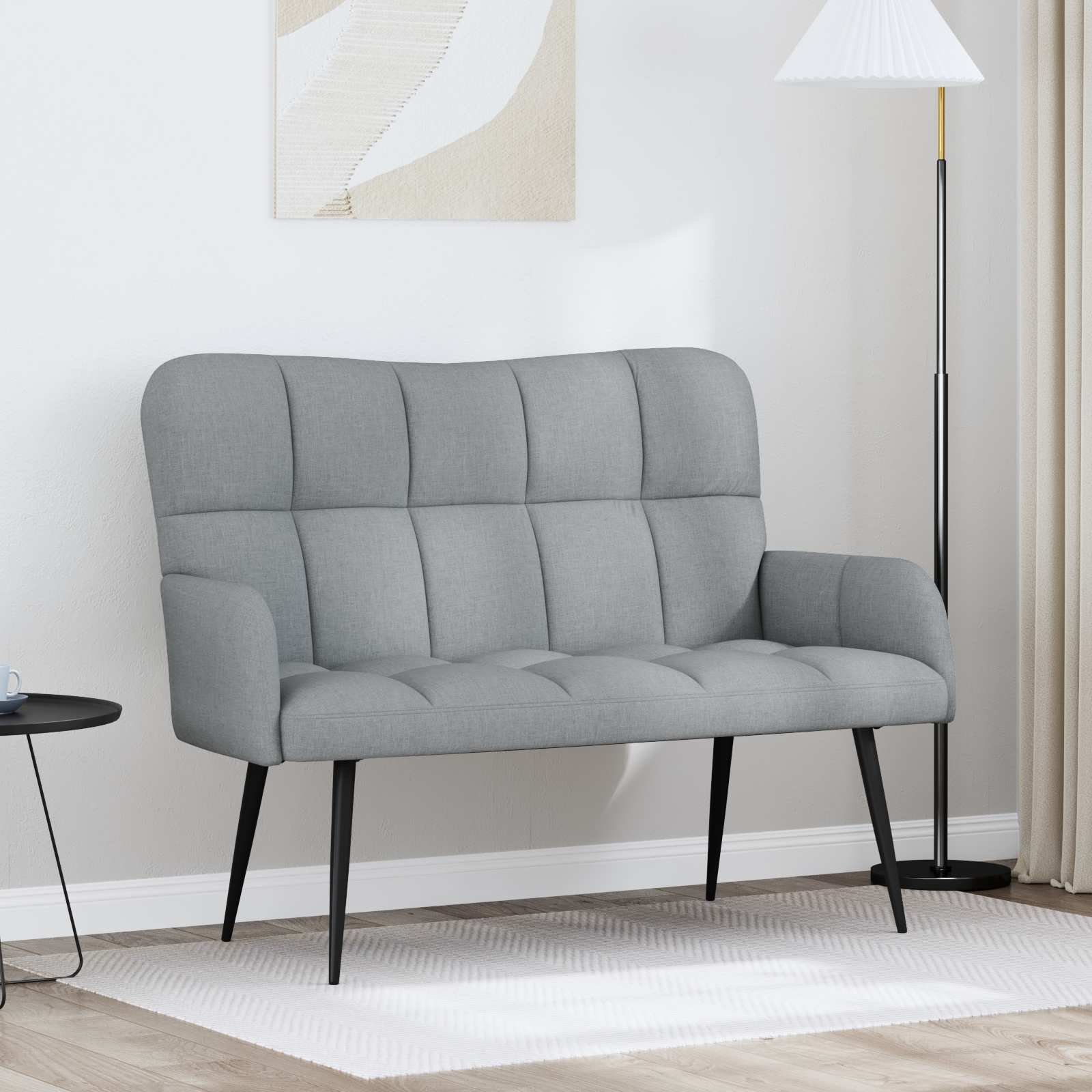 Sofa za dvije osobe Svjetlosiva 115 x 61 x 87 cm Tkanina