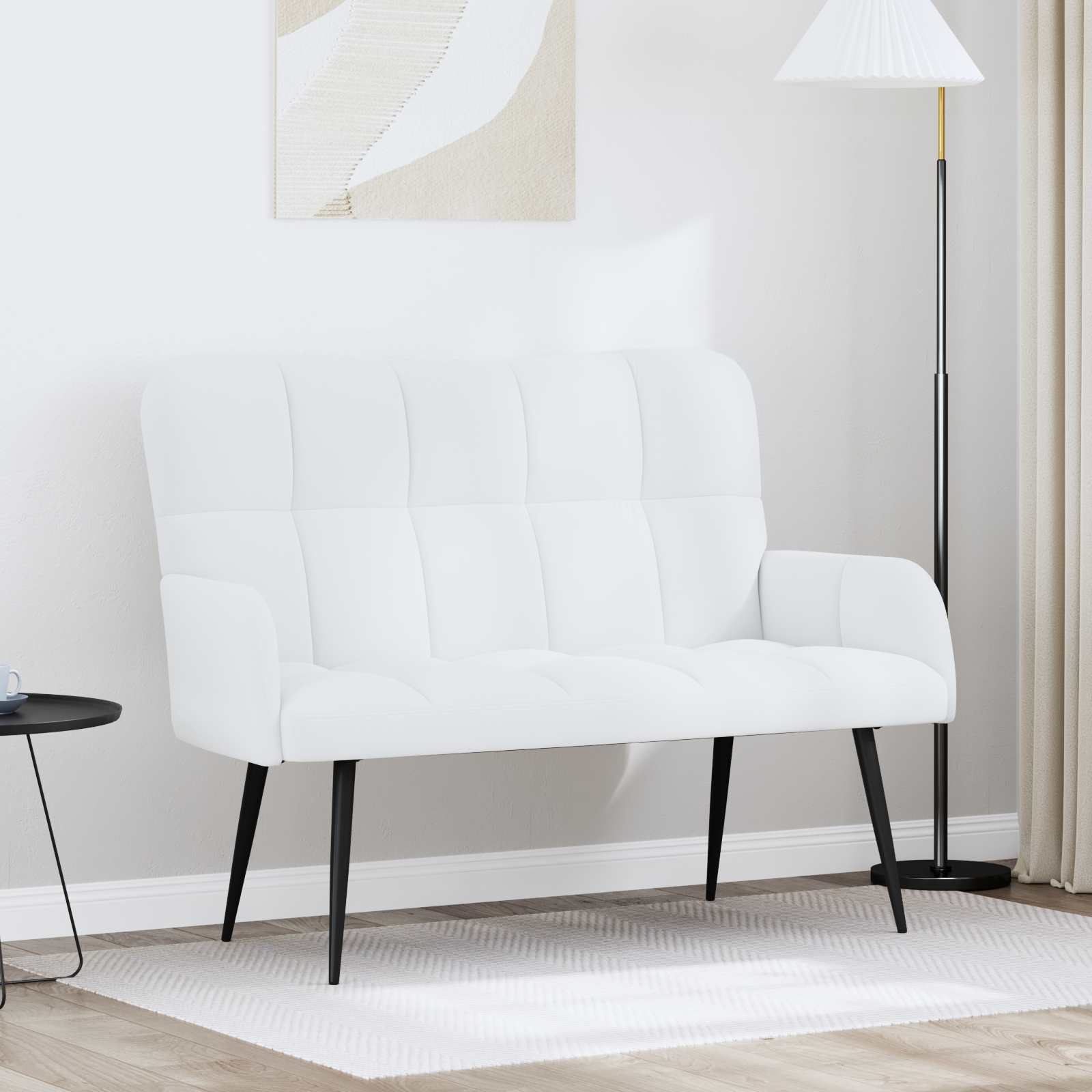 Sofa za dvije osobe Bijela 115 x 61 x 87 cm Tkanina