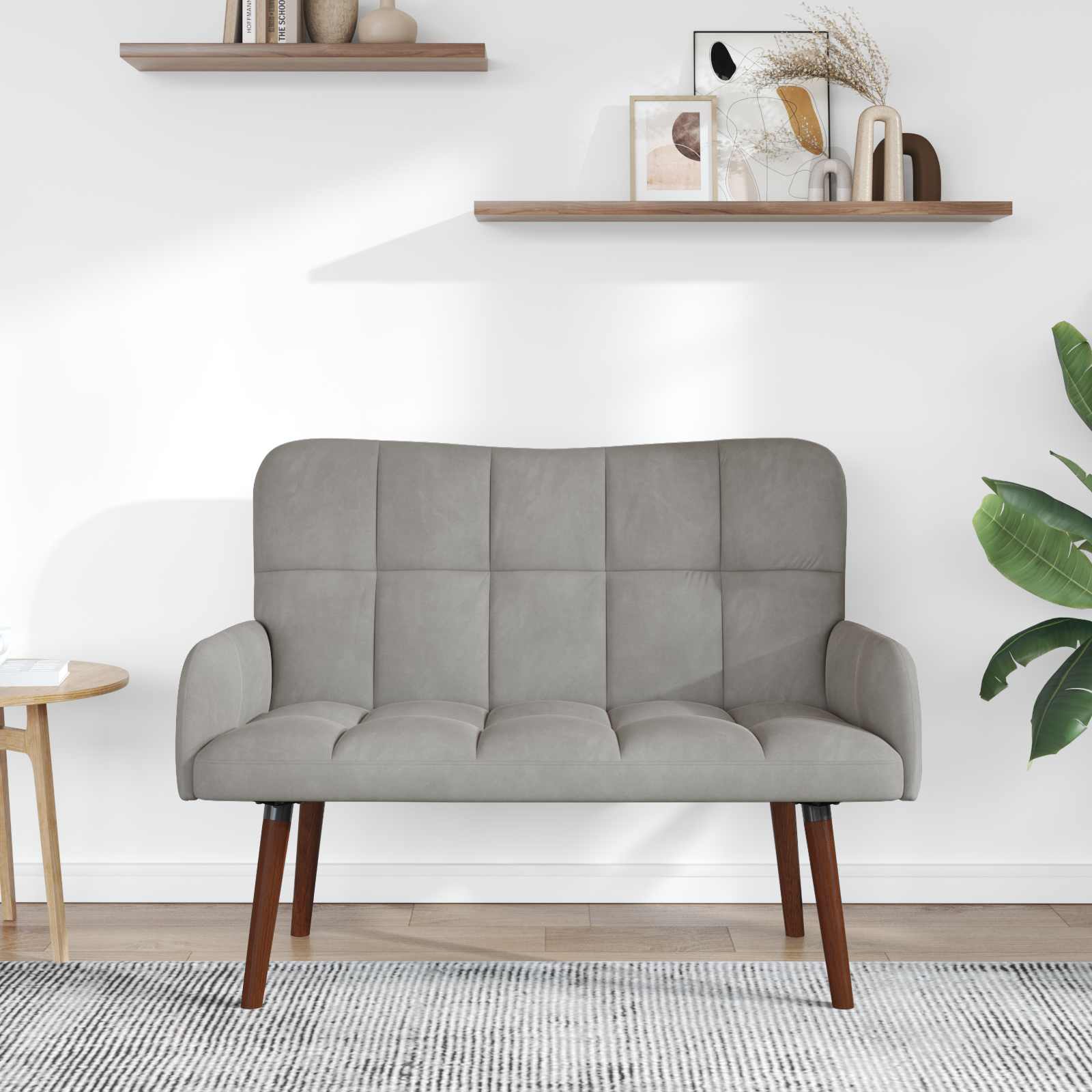 Sofa za dvije osobe Svjetlosiva 115 x 61 x 87 cm Baršun