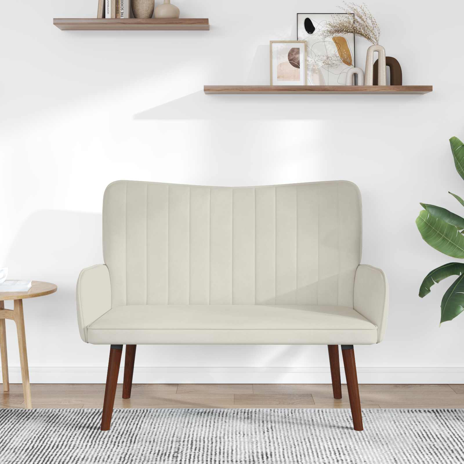 Sofa za dvije osobe Krem 115 x 61 x 87 cm Baršun