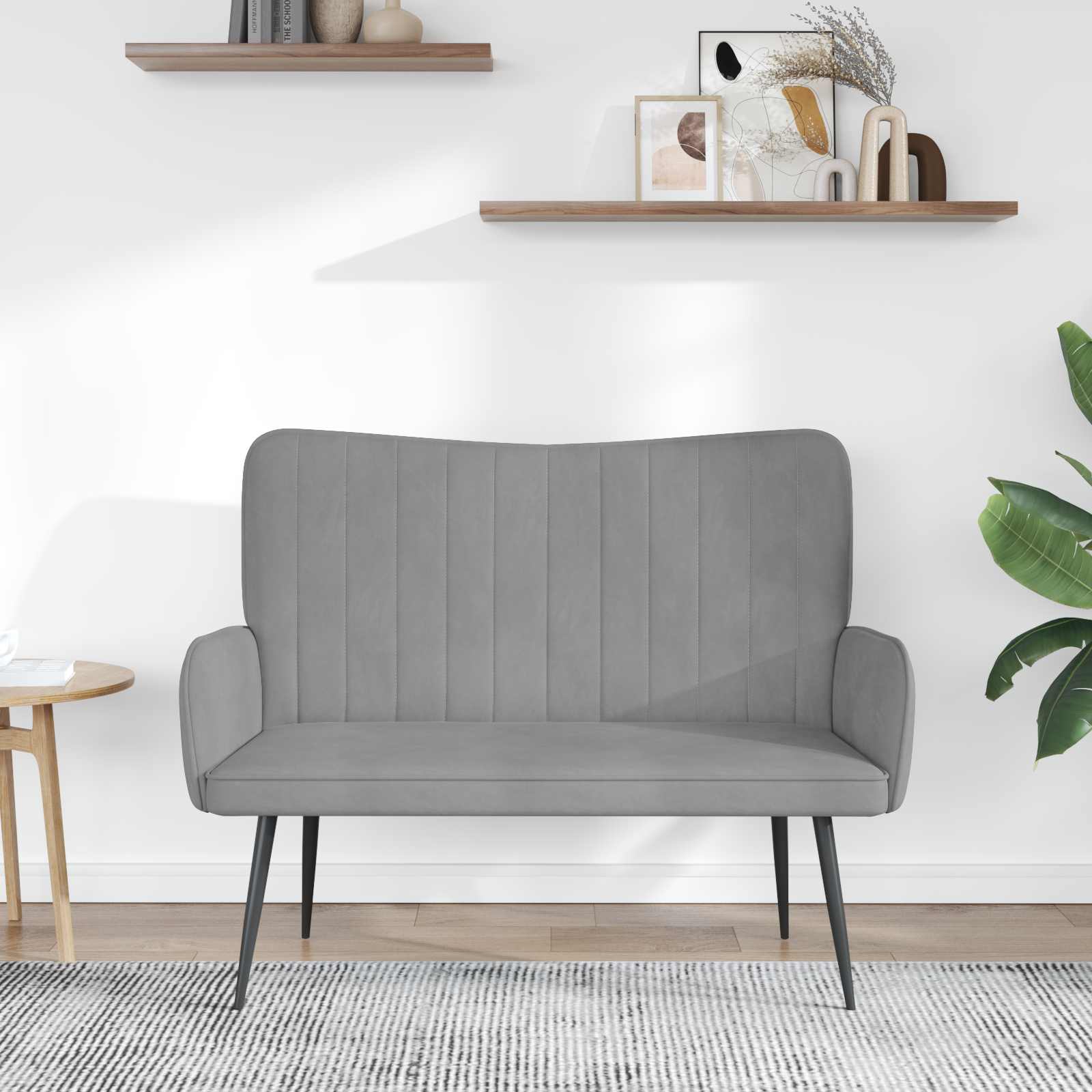Sofa za dvije osobe Svjetlosiva 115 x 61 x 87 cm Baršun