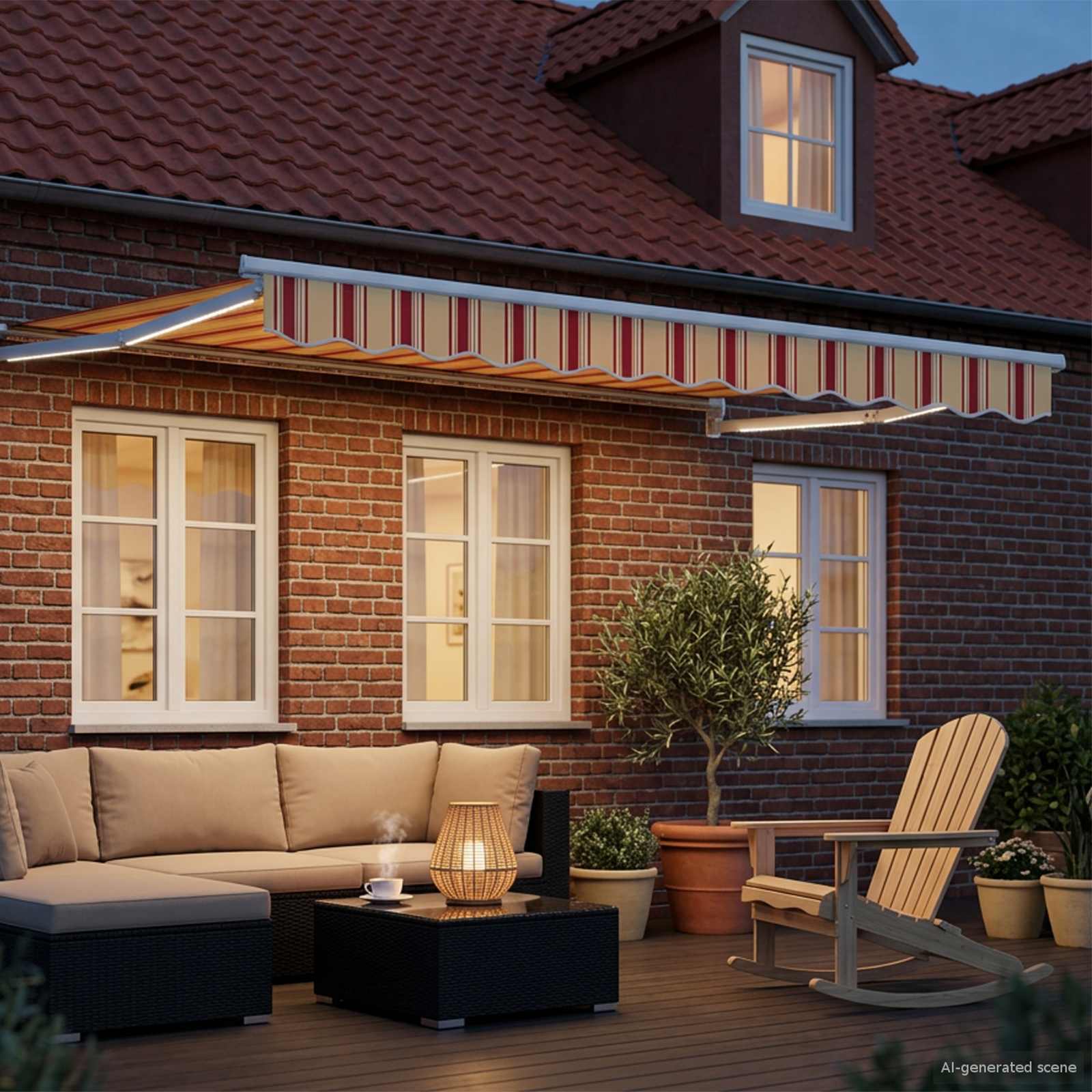 Ručna zlačivna tenda s LED diodama Šareni 3 x 2 m