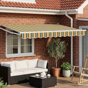 Električna retraktabilna tenda Zelena i žuta 2,5 x 2 m