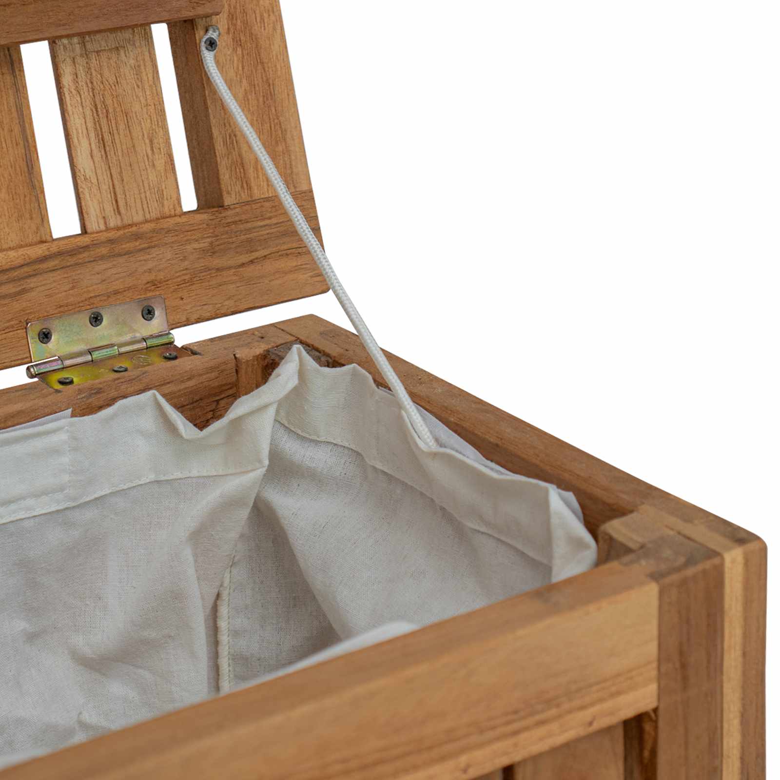 Košarica za rublje Prirodna 50 x 35 x 60 cm Čvrsto teak drvo