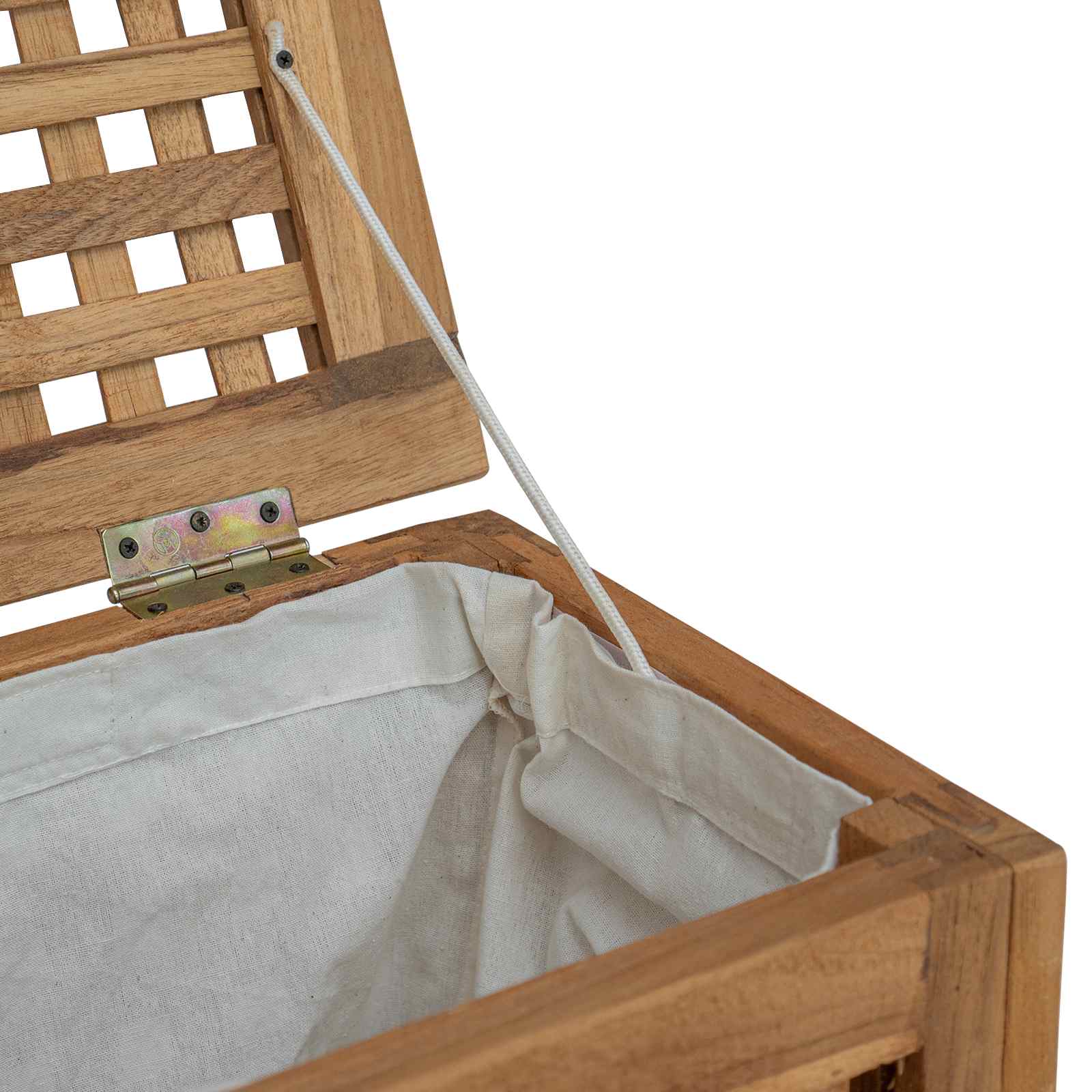 Košarica za rublje Prirodna 35 x 25 x 60 cm Čvrsto teak drvo