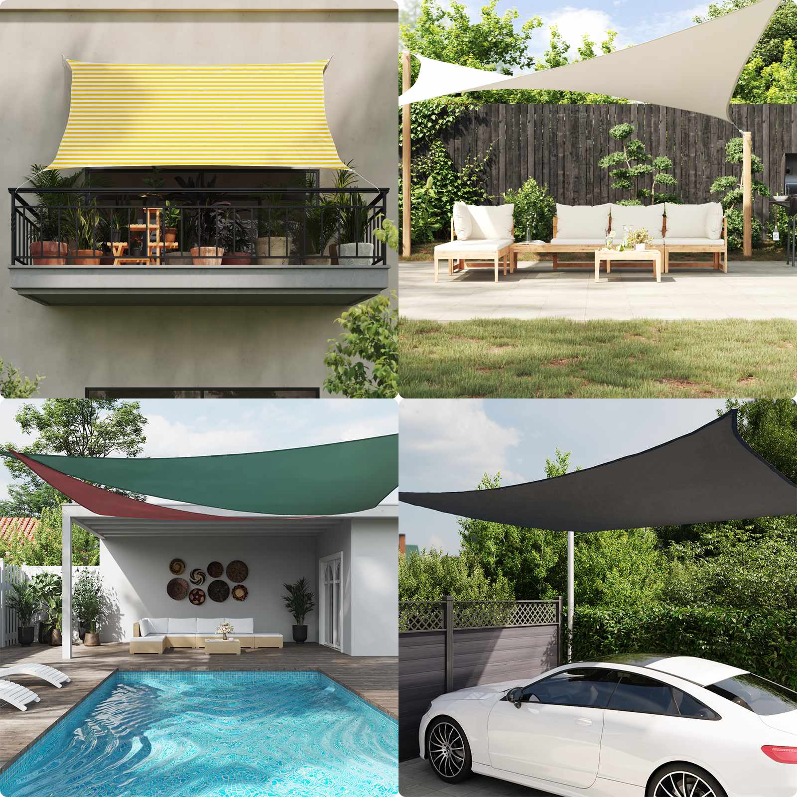 Jedro za sunce Žuta i bijela 2,5 x 2,5 m 100% poliester Oxford