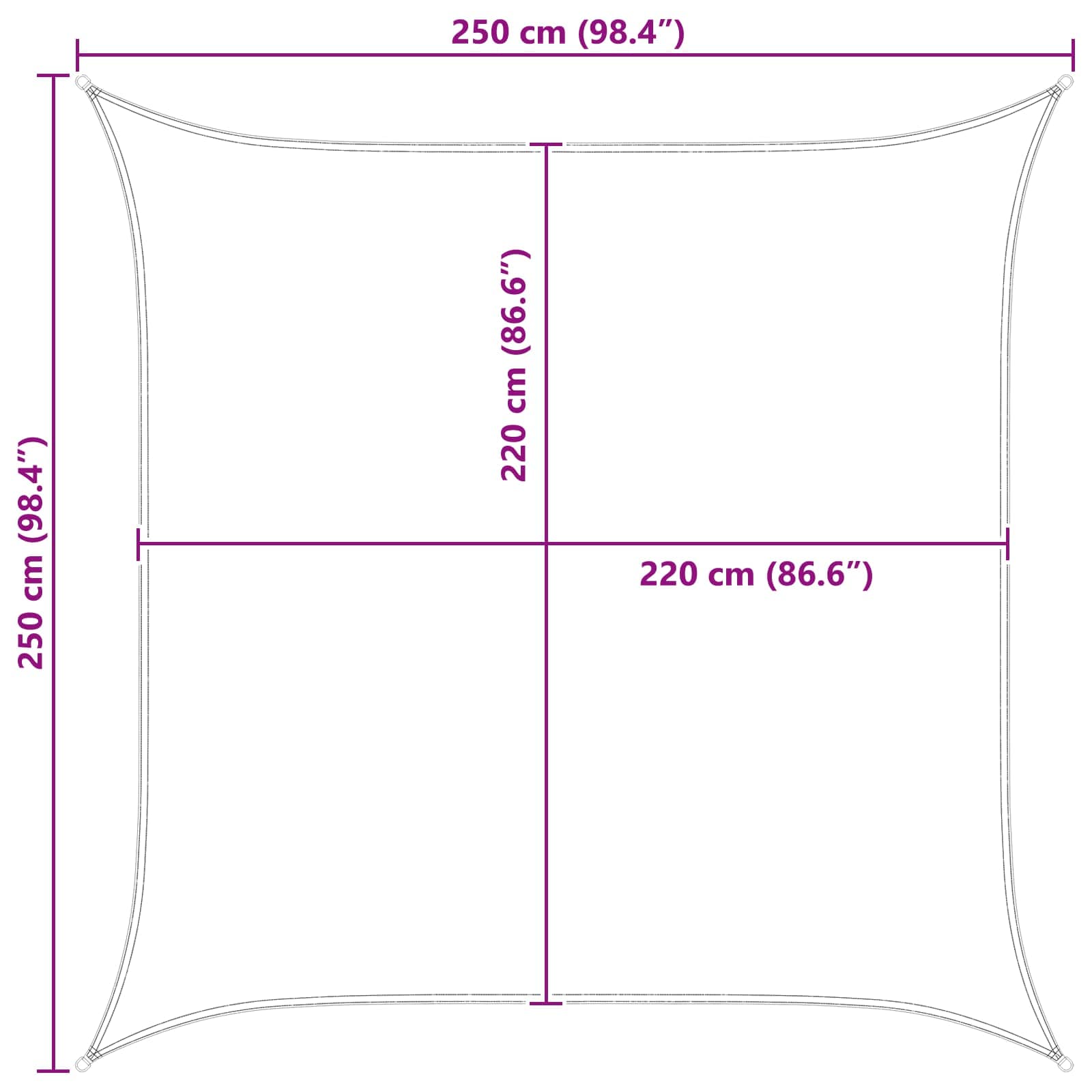 Jedro za sunce Plava i bijela 2,5 x 2,5 m 100% poliester Oxford