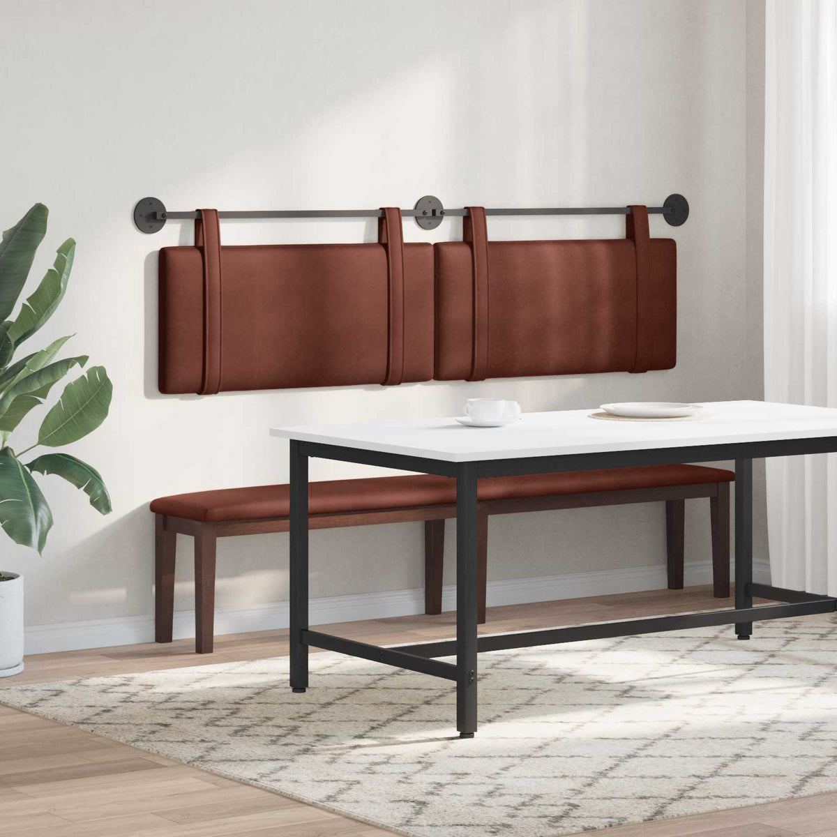 Viseće uzglavlje kreveta Sjajno smeđa Antikni PU 170 x 55 x 5 cm