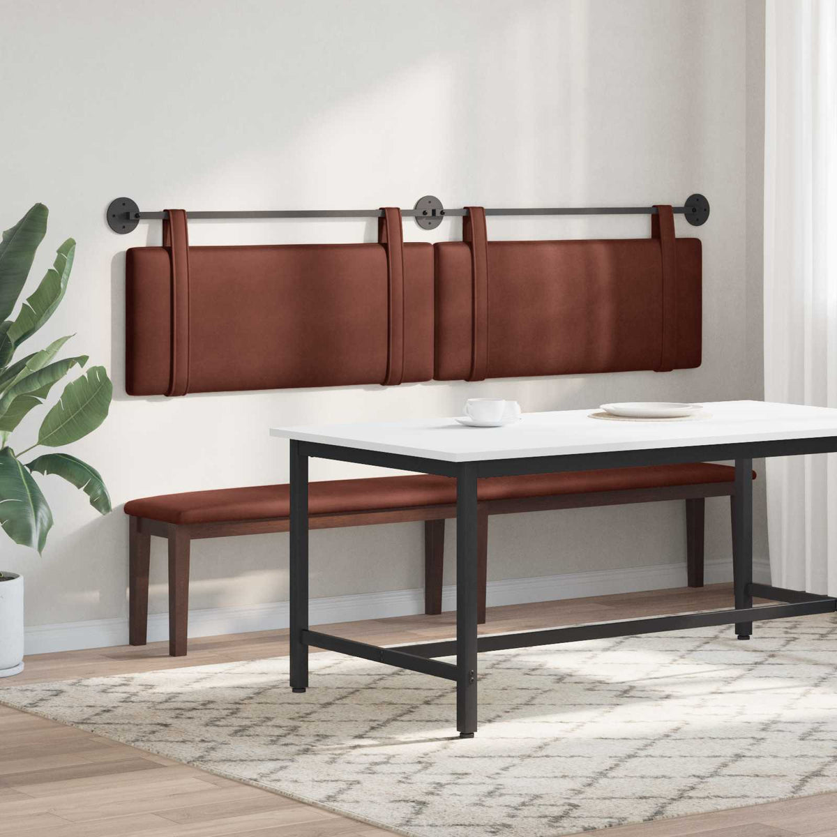 Viseće uzglavlje kreveta Sjajno smeđa Antikni PU 210 x 55 x 5 cm