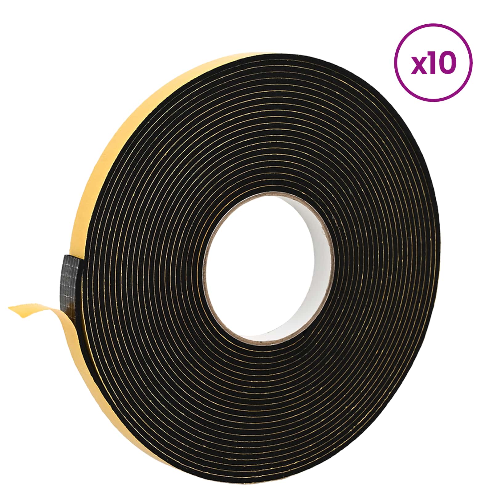 Samoljepljiva pjenasta traka 10 pcs Crna 10mm x 10m CR pjena