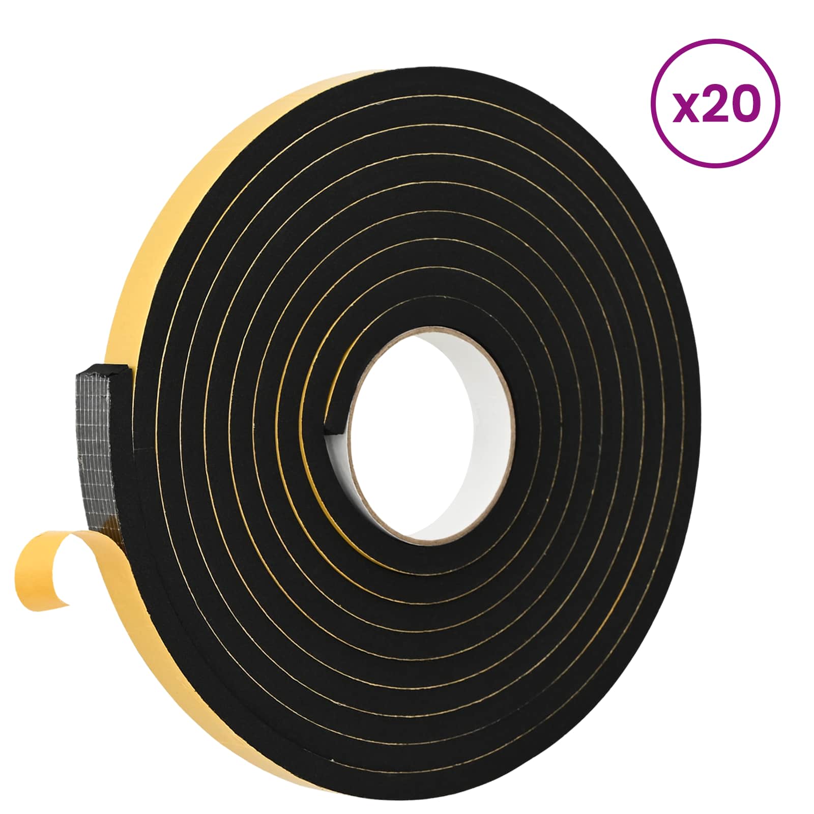Samoljepljiva pjenasta traka 20 pcs Crna 15mm x 5m CR pjena