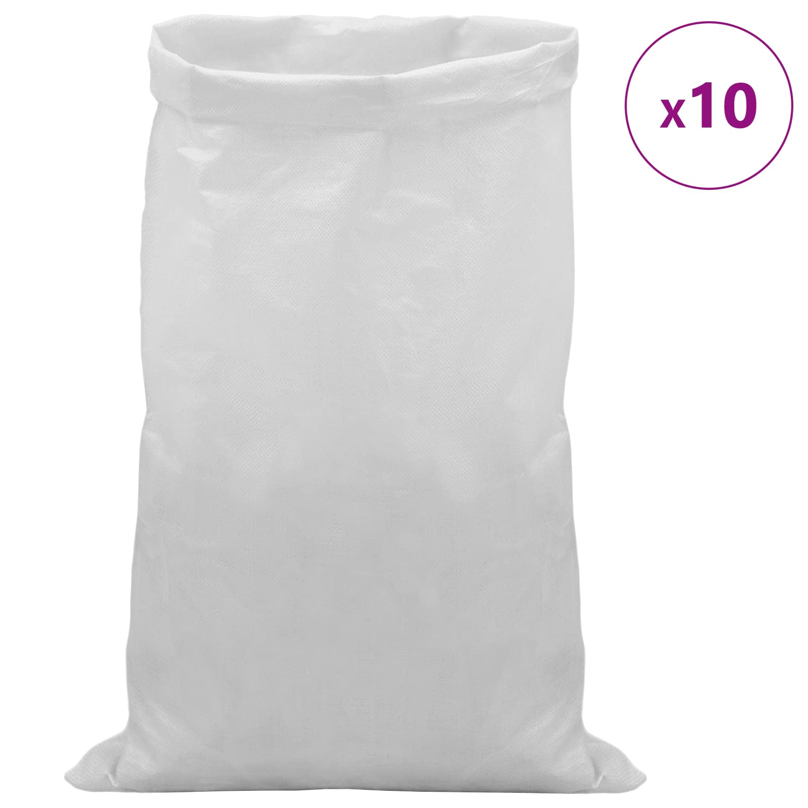 Tkanine vreće 10 pcs Bijela 65 x 105 cm PP