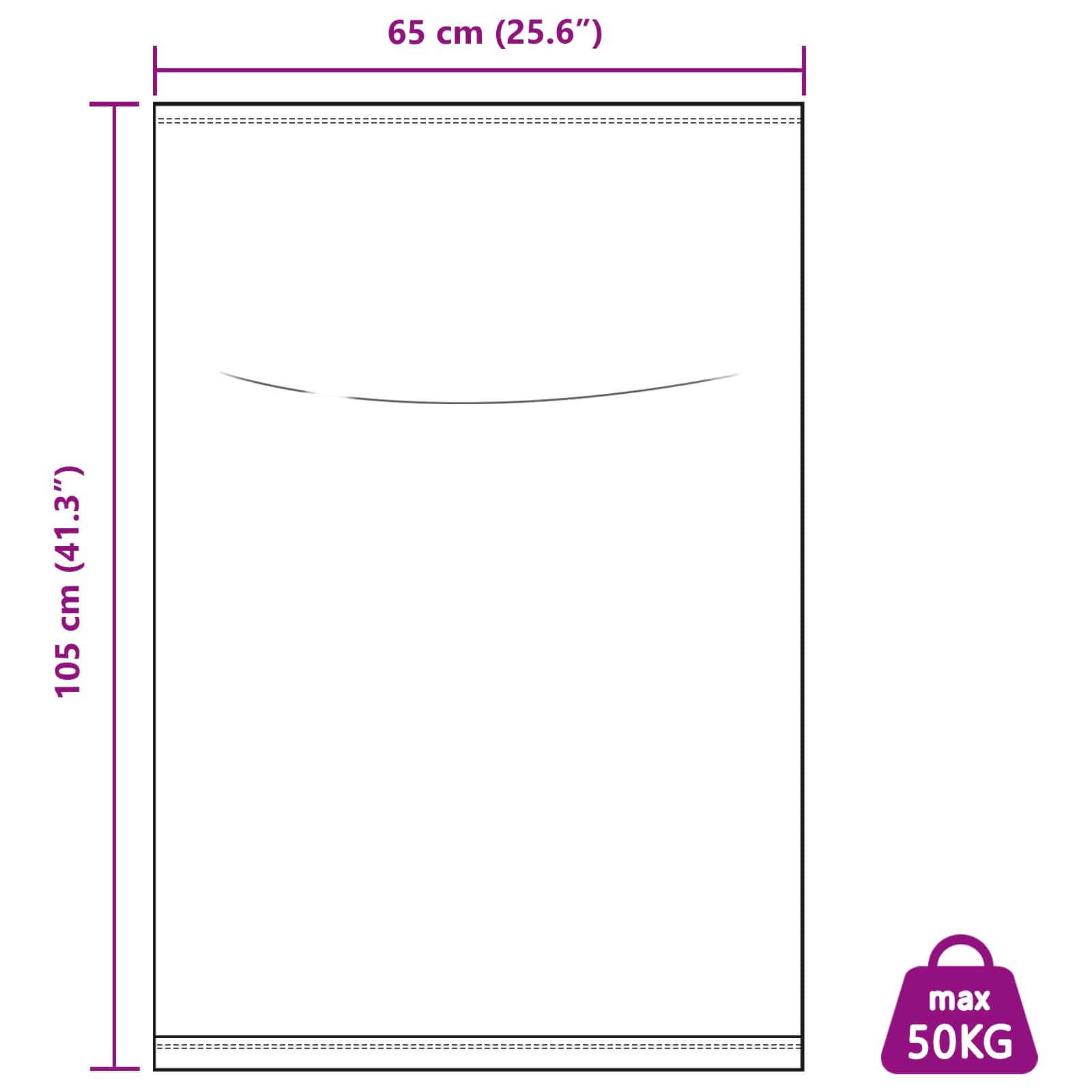 Tkanine vreće 100 pcs Bijela 65 x 105 cm PP