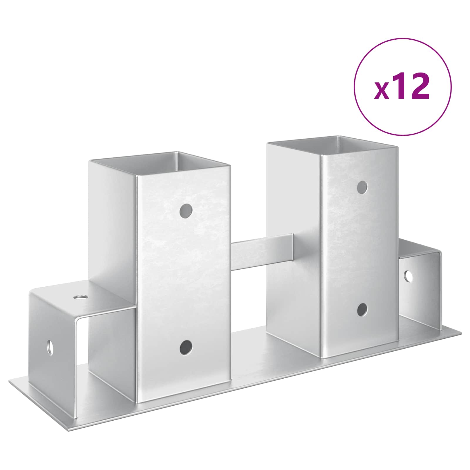 Pomoć za slaganje drva 12 pcs Srebrna 34 x 10 x 15 cm Čelik