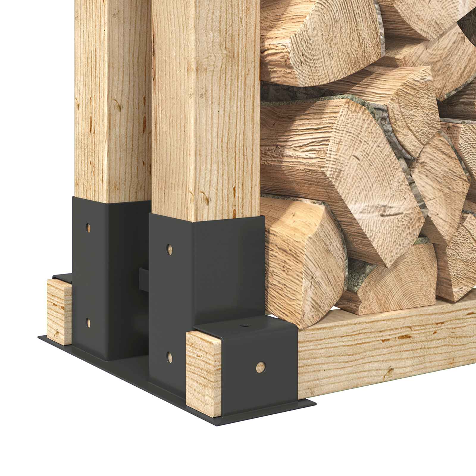 Pomoć za slaganje drva 12 pcs Antracit 34 x 10 x 15 cm Čelik