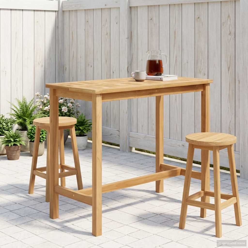 Stol za bar Prirodna 110 x 60 x 105 cm Masivni teak