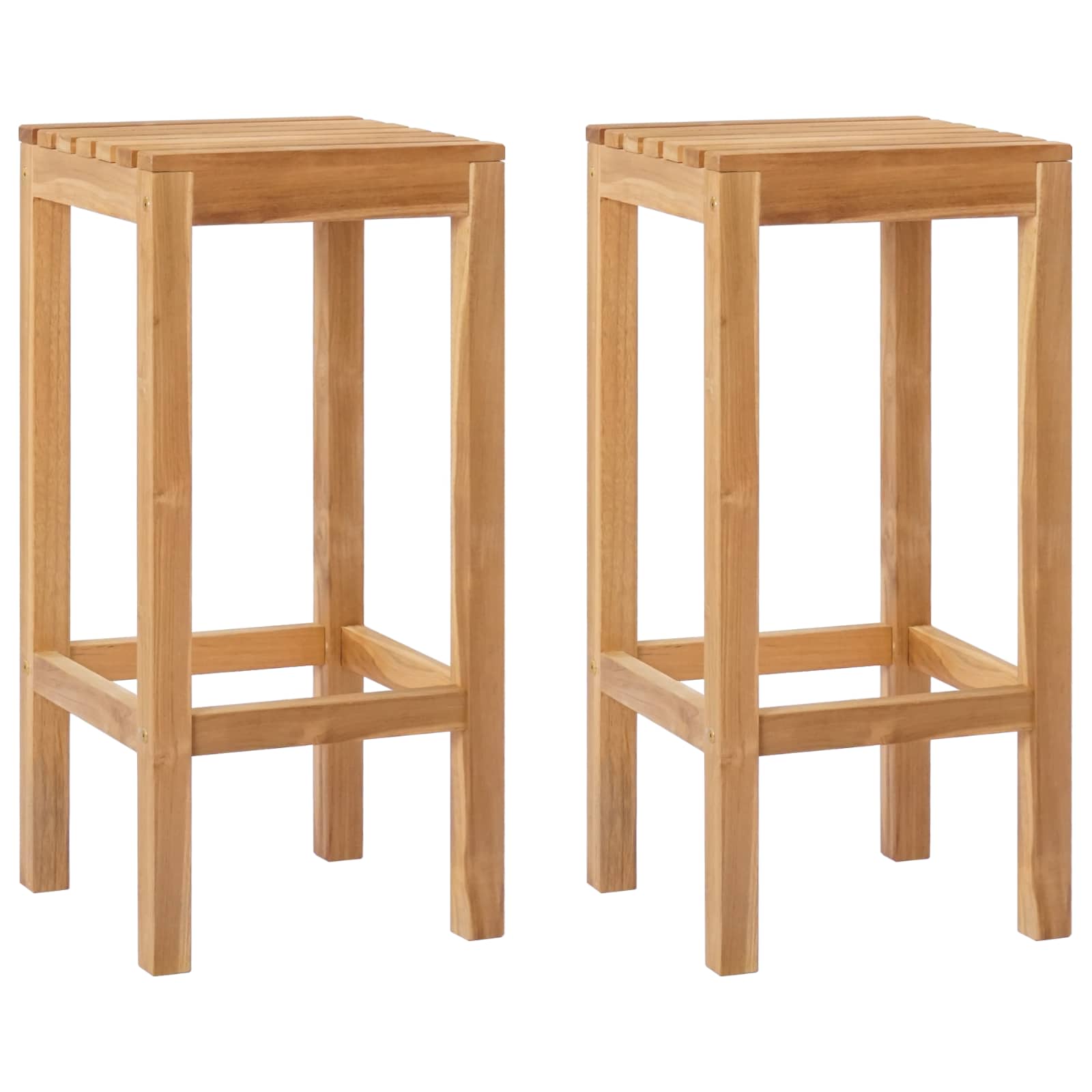 Barska stolica 2 pcs Prirodna 35 x 35 x 75 cm Čvrsto teak drvo