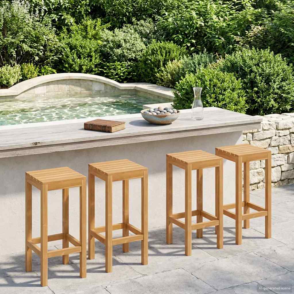 Barska stolica 4 pcs Prirodna Čvrsto teak drvo