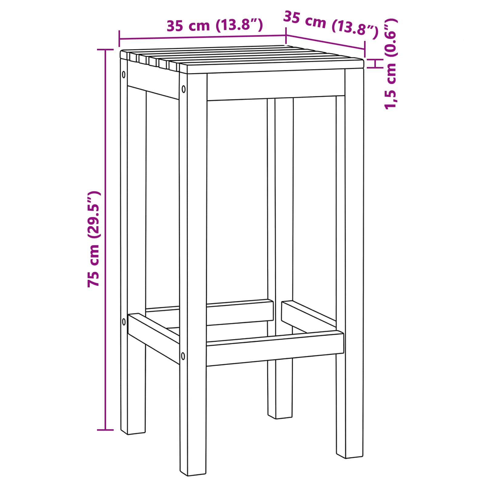 Barska stolica 4 pcs Prirodna Čvrsto teak drvo