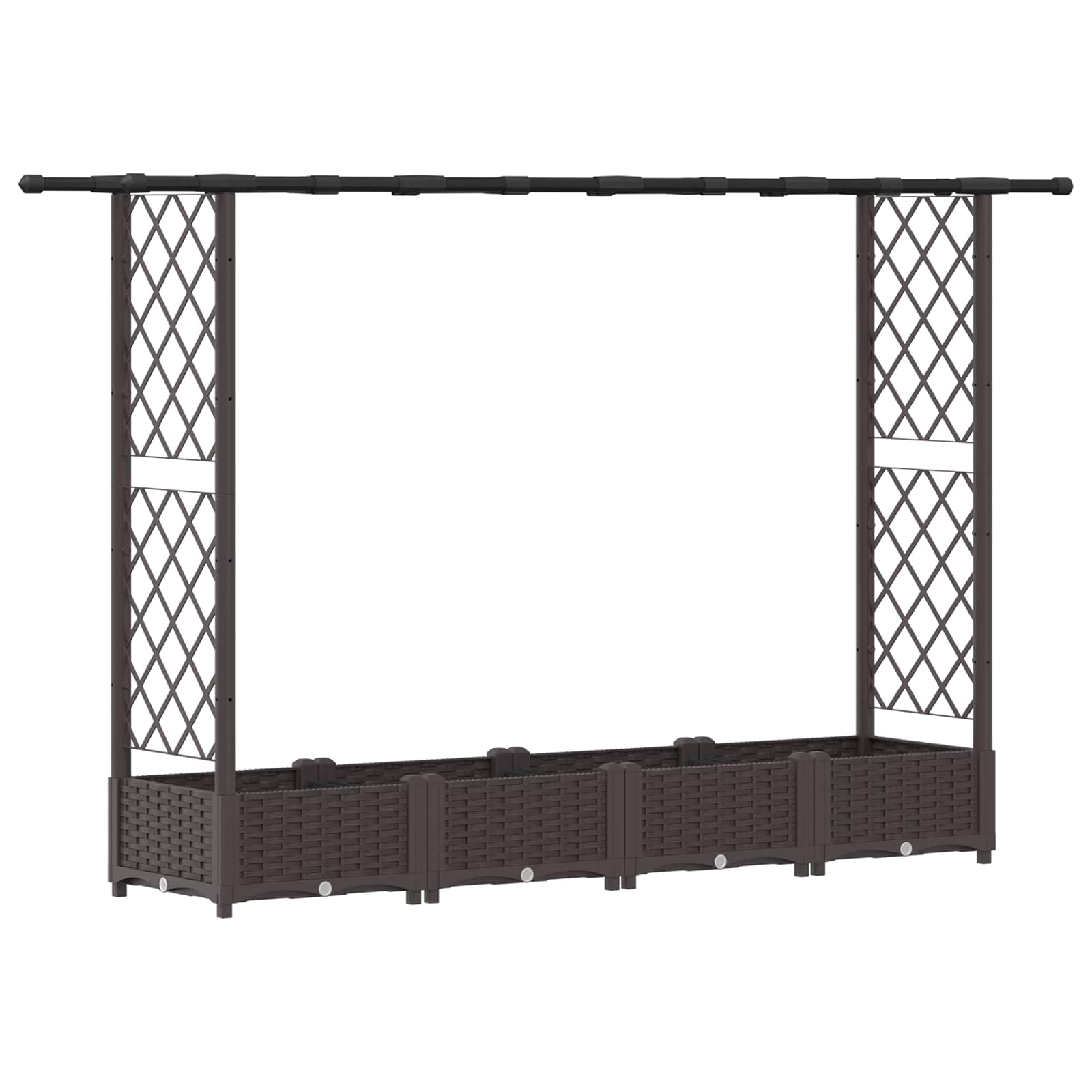Povišeni krevet s mrežom i krovom Smeđa 203 x 40 x 123 cm PP