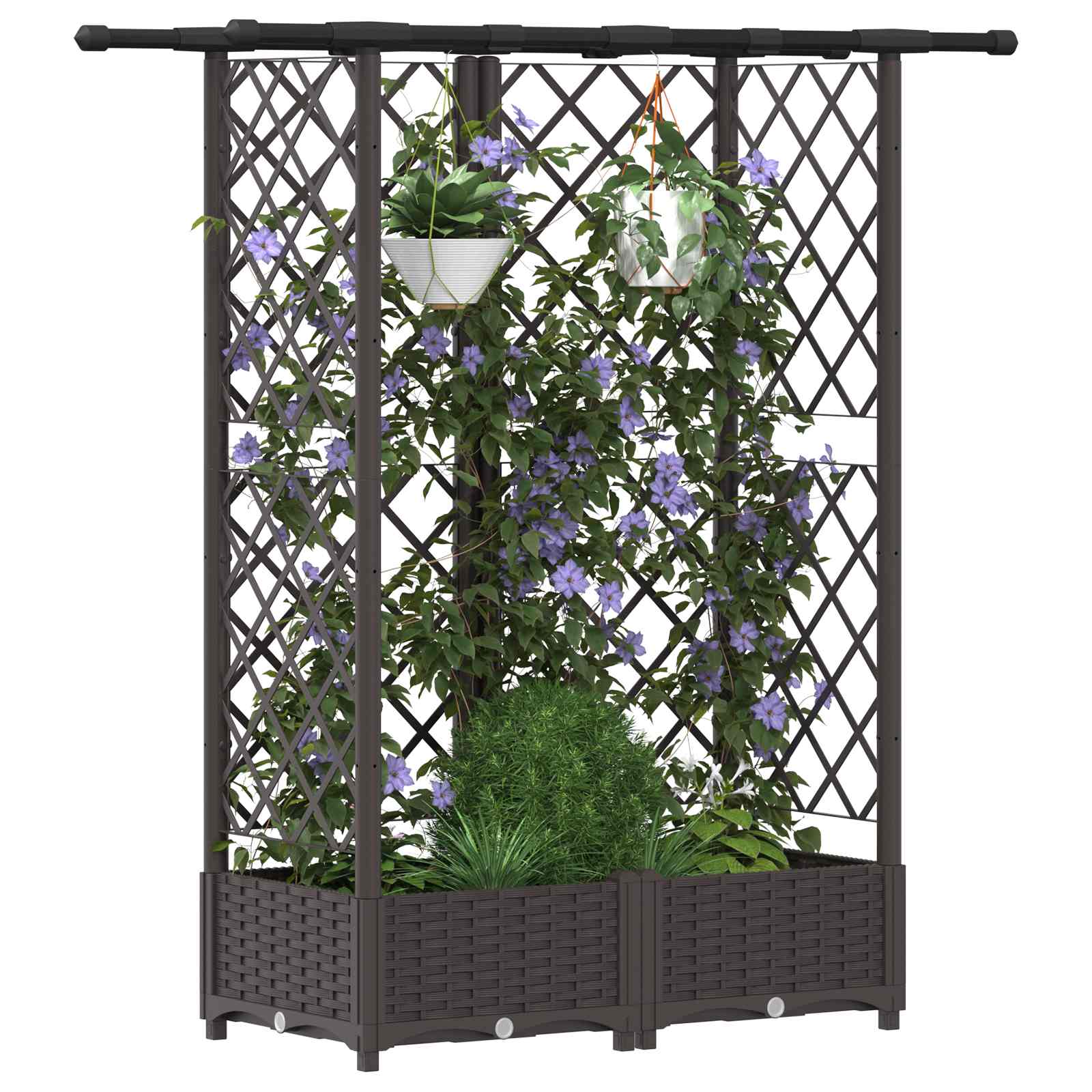 Povišeni krevet s mrežom i krovom Smeđa 124 x 40 x 123 cm PP