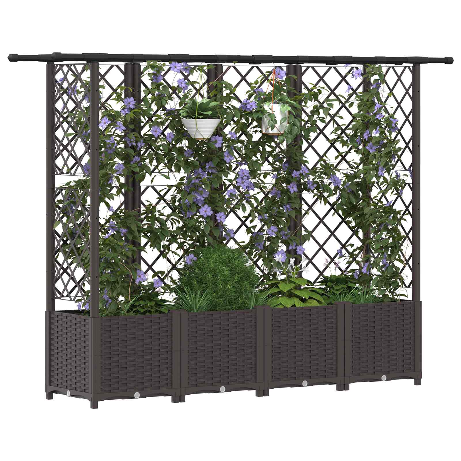 Povišeni krevet s mrežom i krovom Smeđa 202 x 40 x 138 cm PP