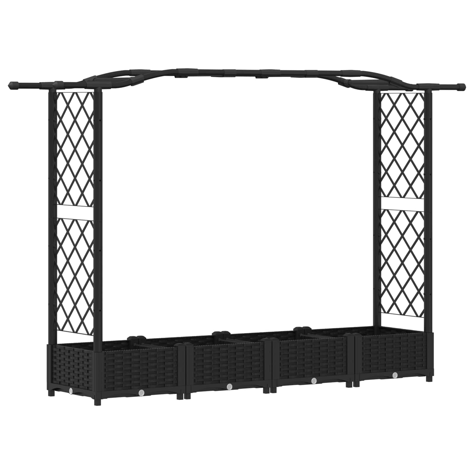 Povišeni krevet s mrežom i krovom Crna 207 x 40 x 126 cm PP