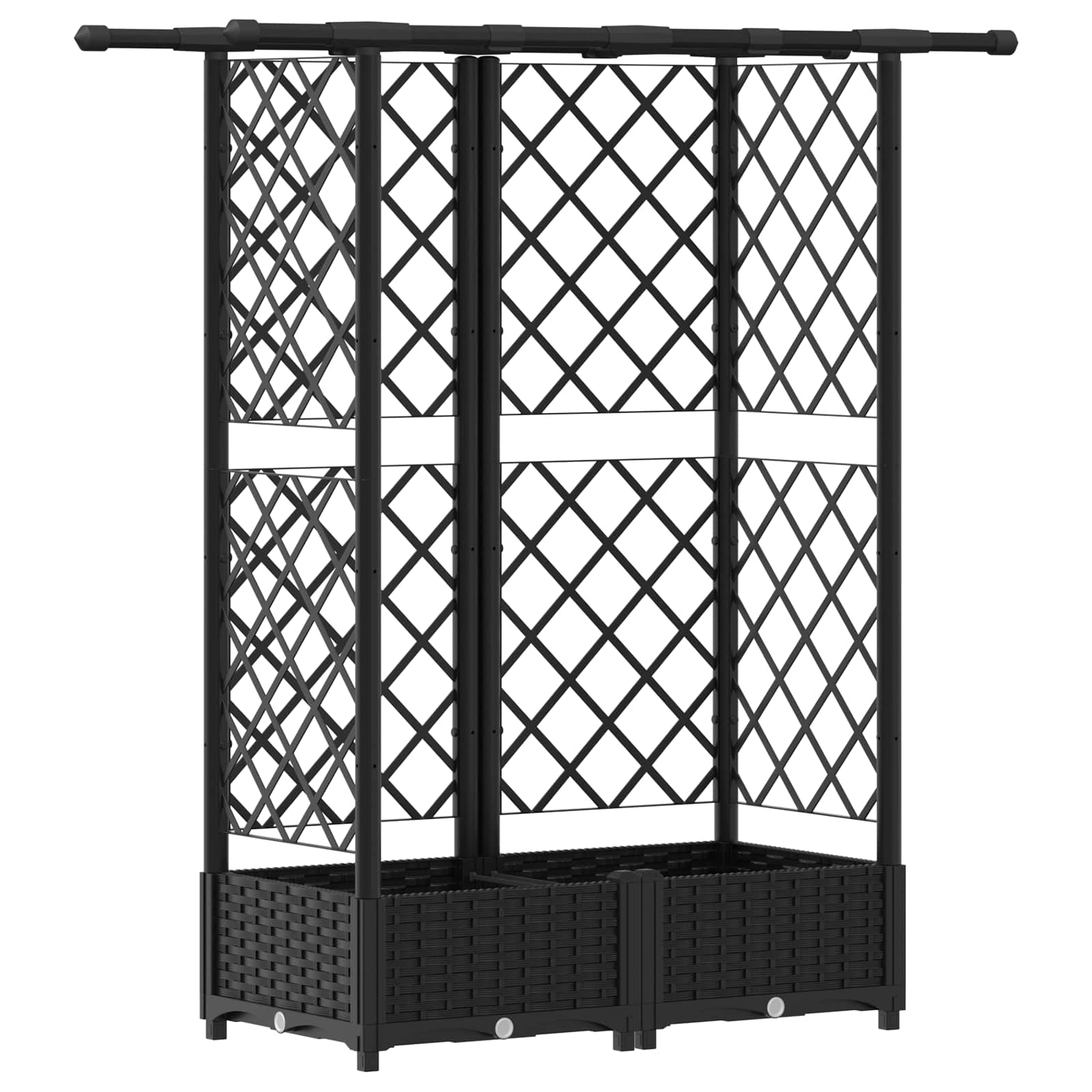 Povišeni krevet s mrežom i krovom Crna 124 x 40 x 123 cm PP