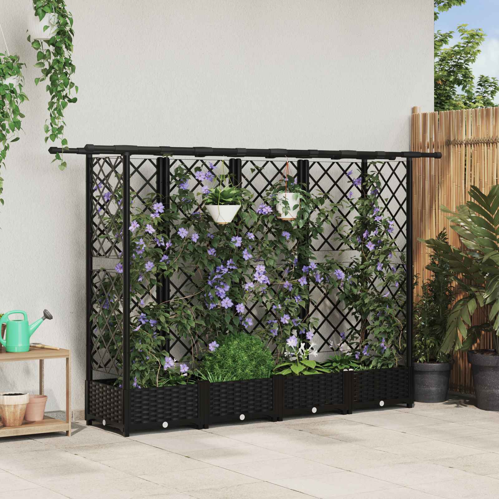 Povišeni krevet s mrežom i krovom Crna 202,5 x 40 x 123 cm PP