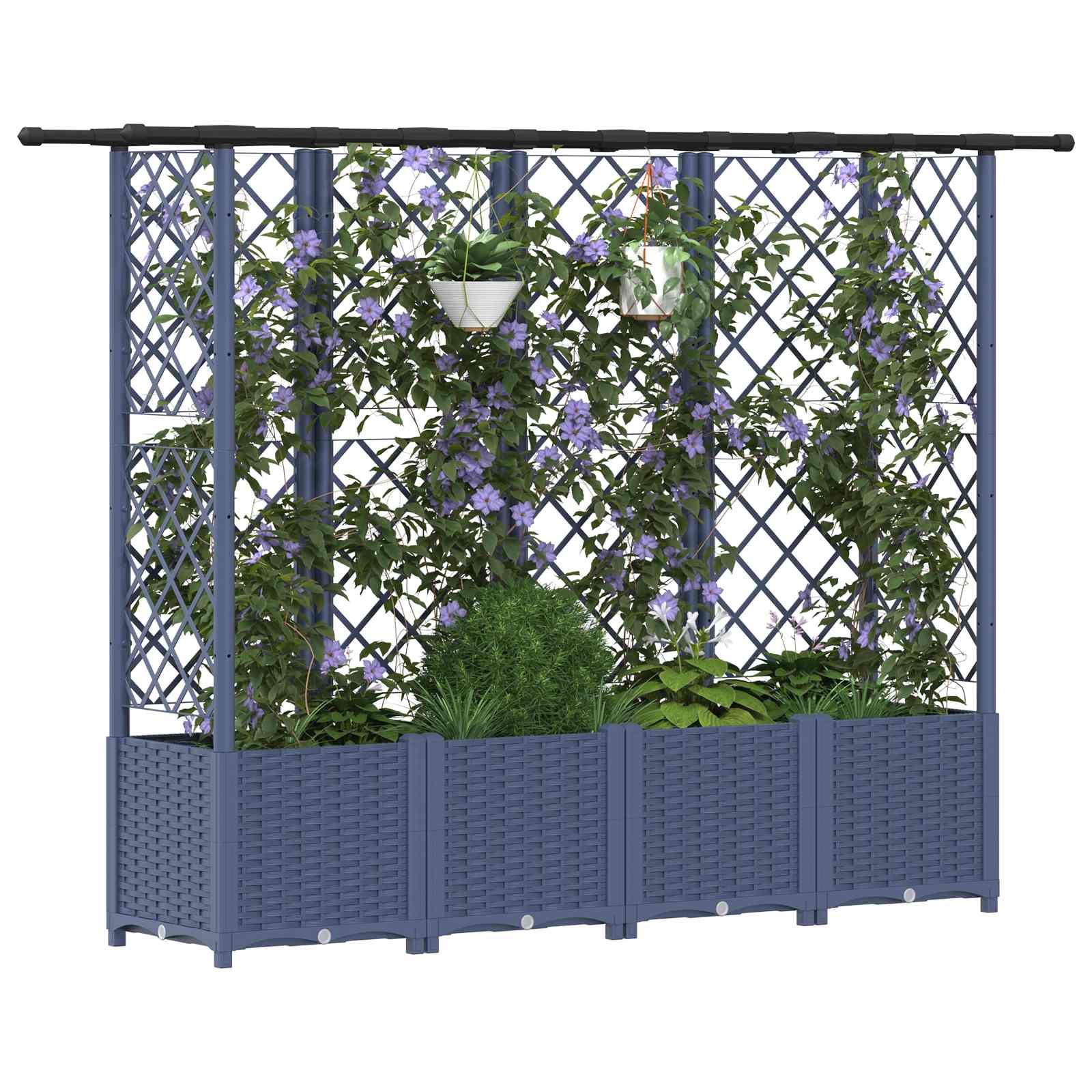 Povišeni krevet s mrežom i krovom Sivi 202 x 40 x 138 cm PP