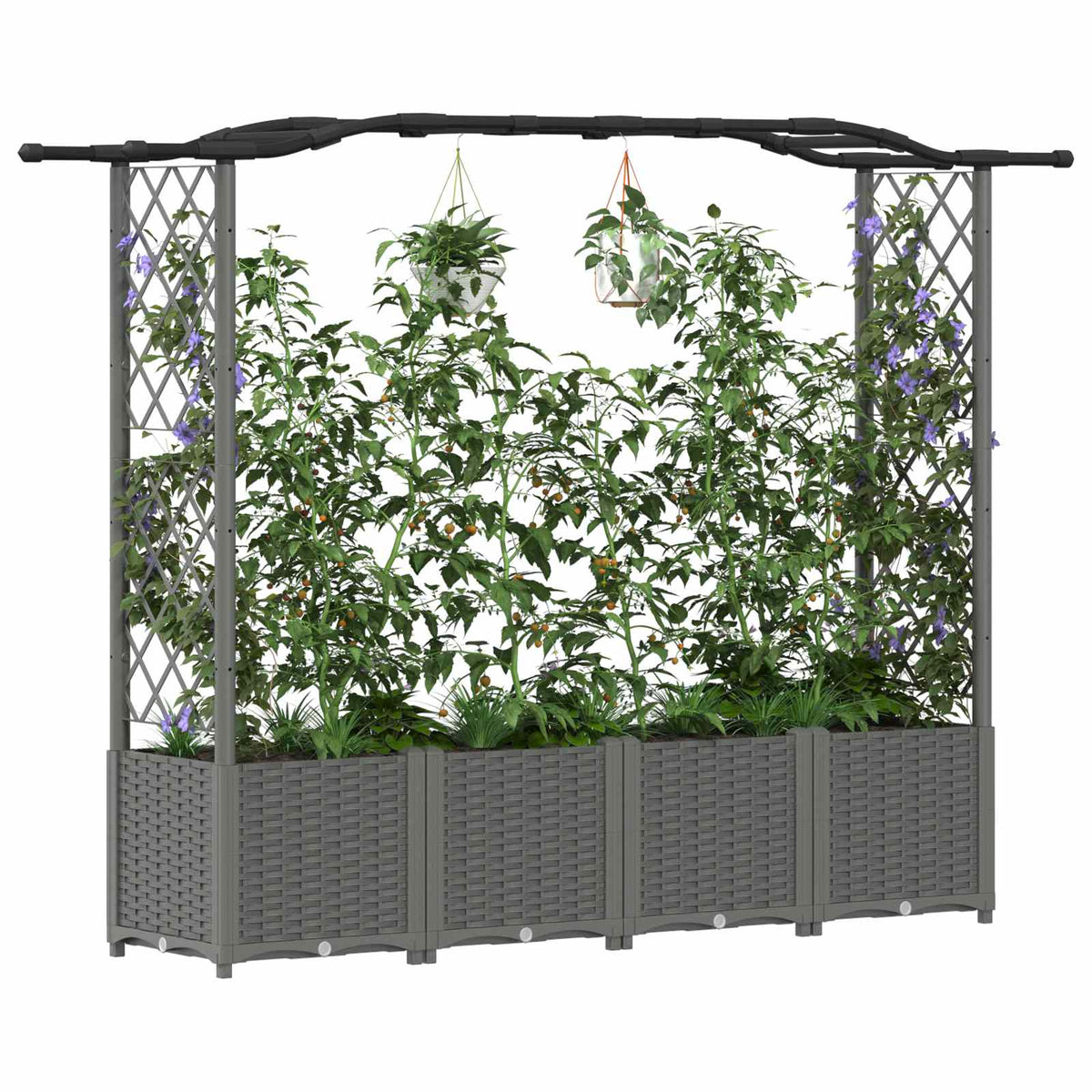 Povišeni krevet s mrežom i krovom Svjetlosiva 204 x 40 x 138 cm