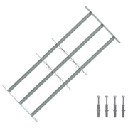 Sigurnosna rešetka za prozore s 3 poprečna okvira 3 kom. Srebrna 630-1140 mm