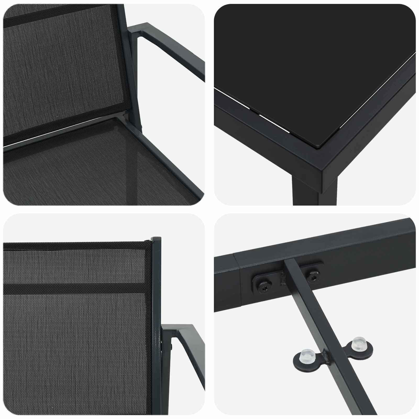 Set vanjskog namještaja 9 pcs Crna i antracit Tekstilen