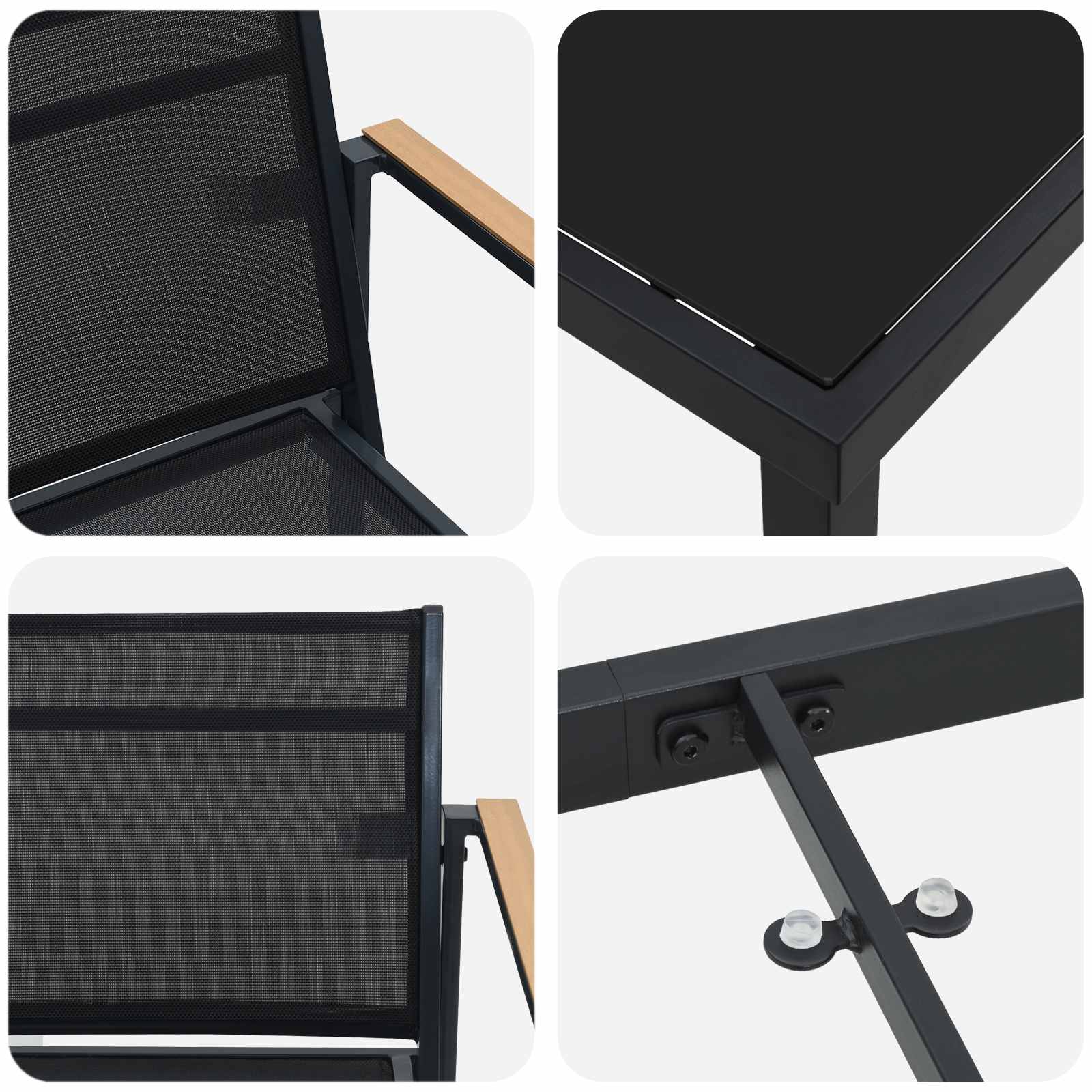 Set vanjskog namještaja 3 pcs Crna i antracit 80 x 80 x 73 cm