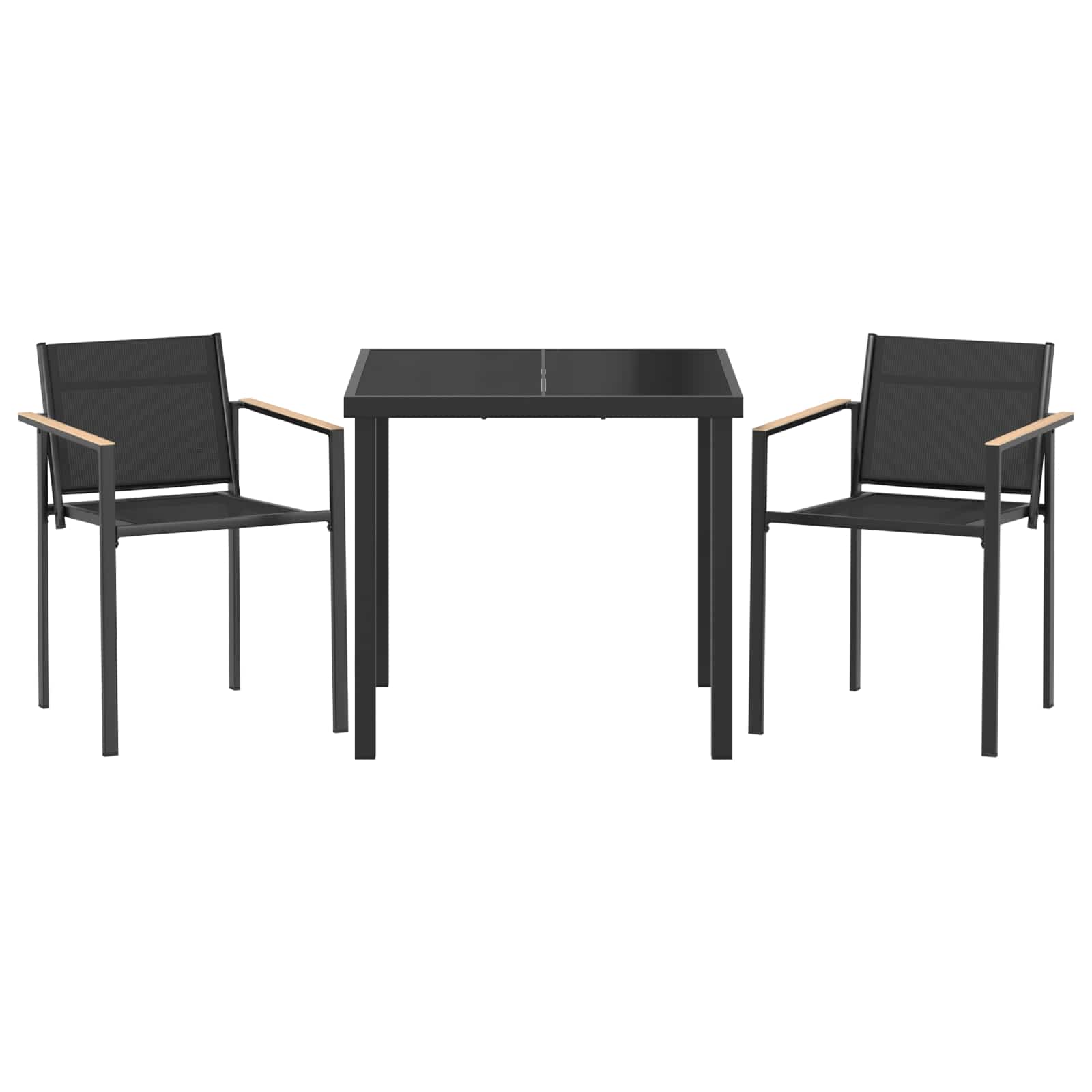 Set vanjskog namještaja 3 pcs Crna i antracit 80 x 80 x 73 cm