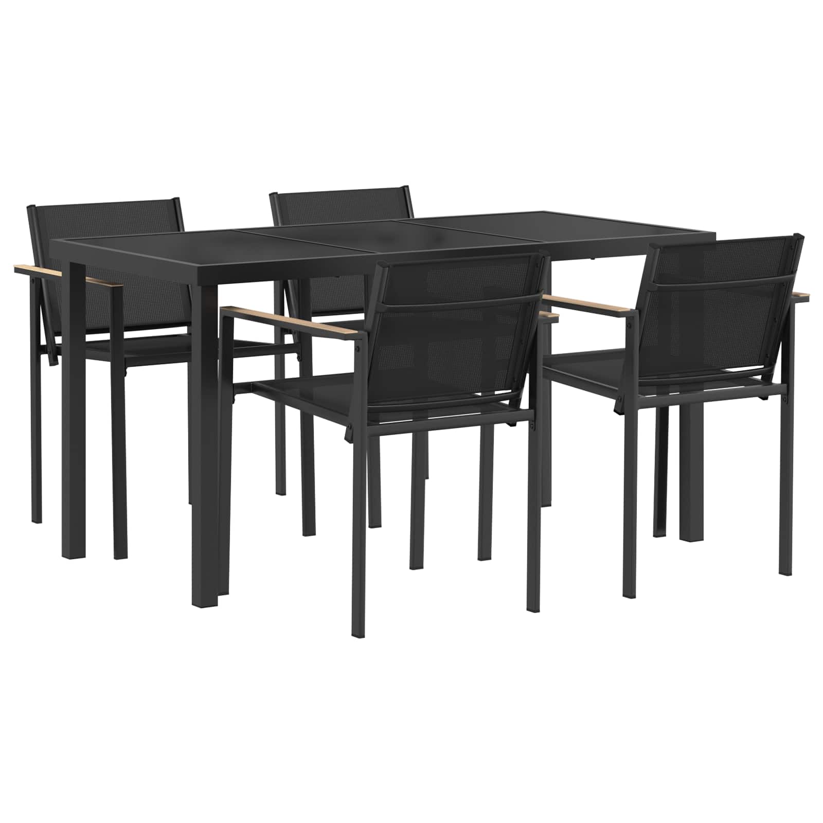 Set vanjskog namještaja 5 pcs Crna i antracit 140 x 70 x 73 cm