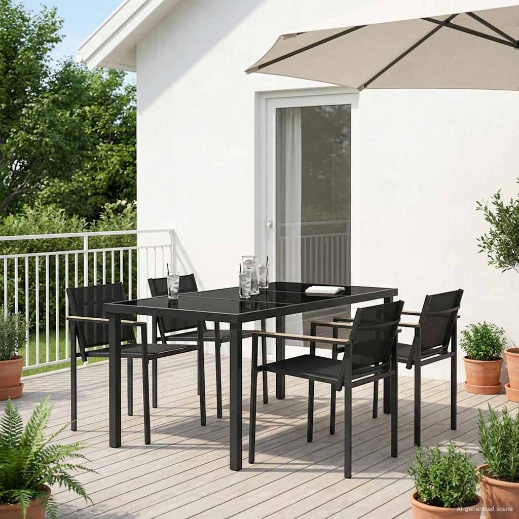 Set vanjskog namještaja 5 pcs Crna i antracit Tekstilen