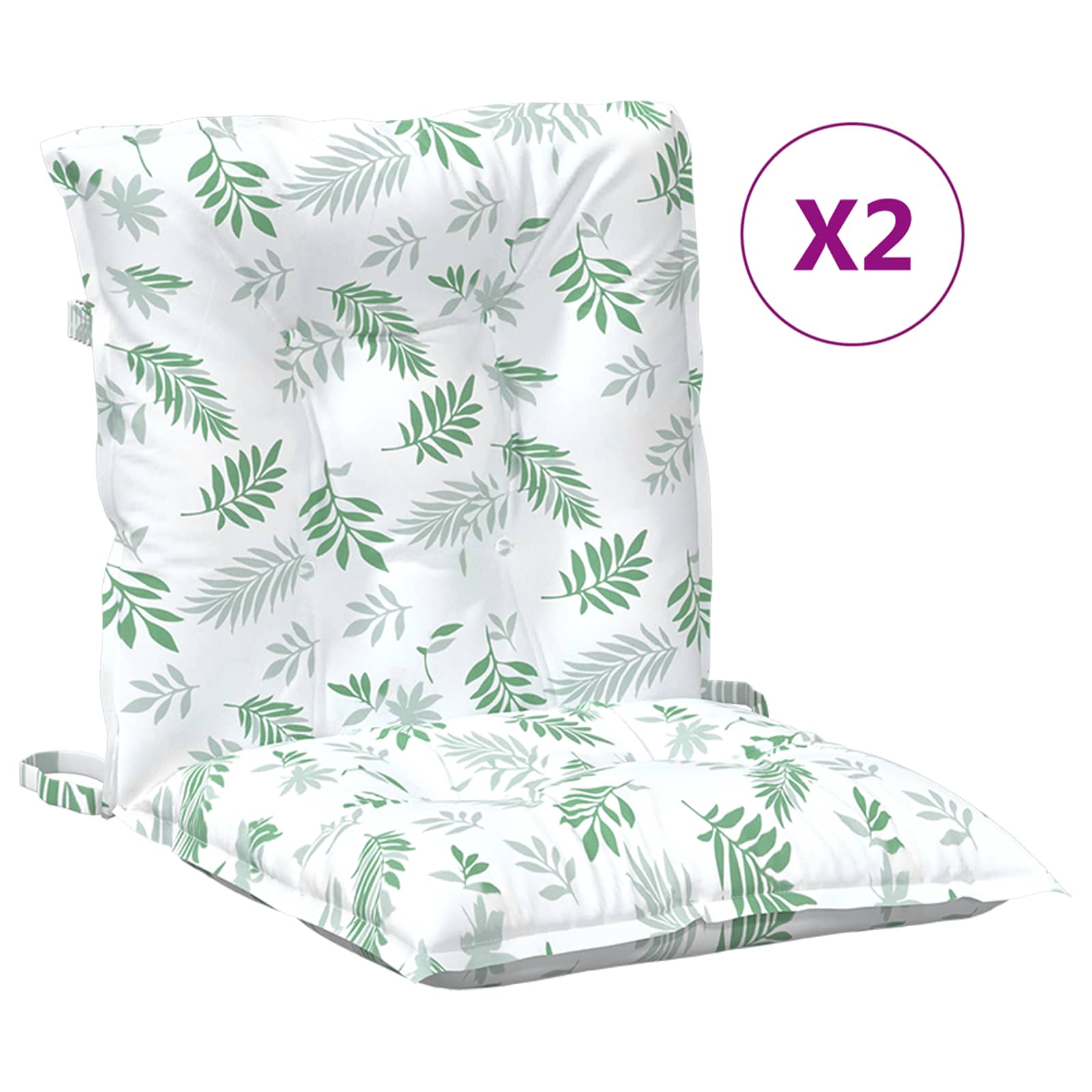 Jastučić za van 2 pcs Fine Leaf Pattern 100 x 50 x 7 cm Tkanina