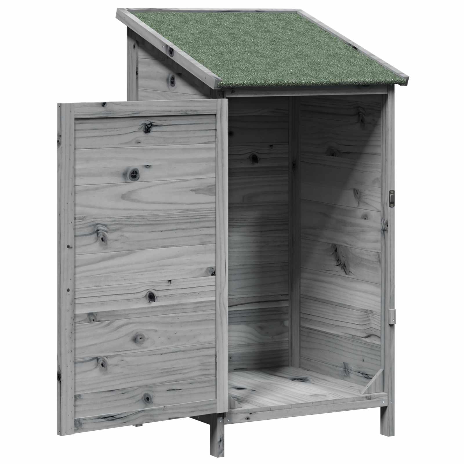 Vrtna Šupa s krovom Siva 59 x 56 x 113,5 cm Čvrsto drvo jele