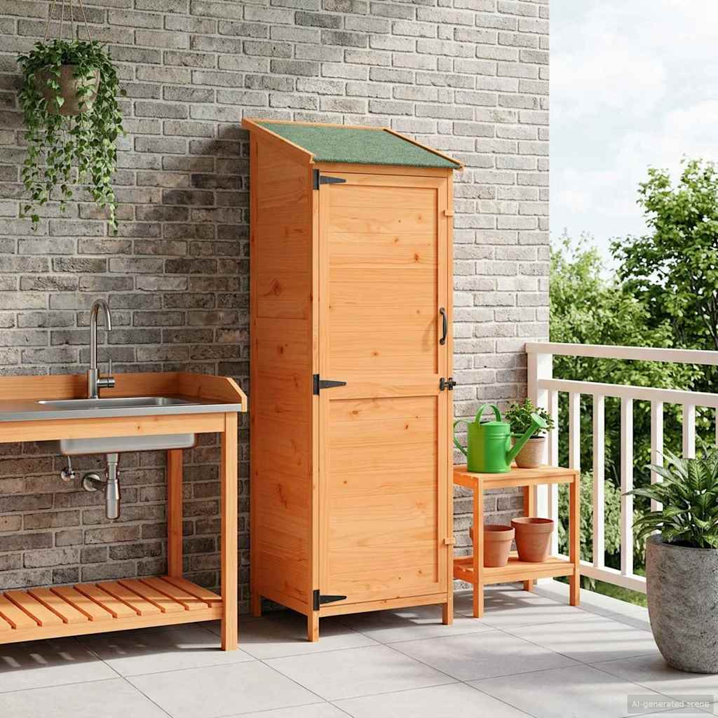 Vrtna Šupa s krovom Smeđa 59,5 x 56 x 176,5 cm Čvrsto drvo jele