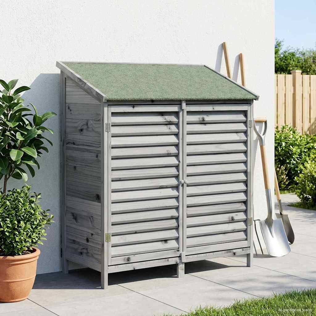 Vrtna Šupa Siva 106 x 56 x 113,5 cm Čvrsto drvo jele