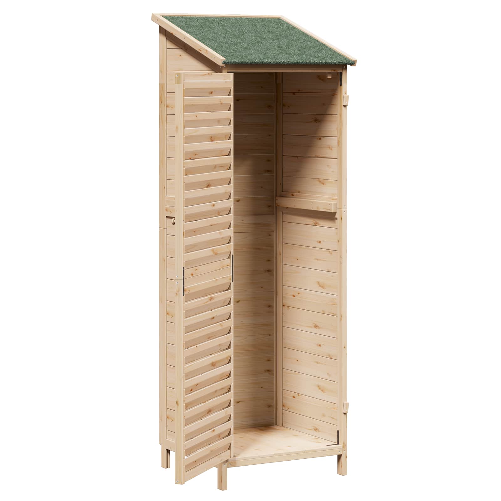 Vrtna Šupa s krovom Prirodna 59 x 56 x 176 cm Čvrsto drvo jele