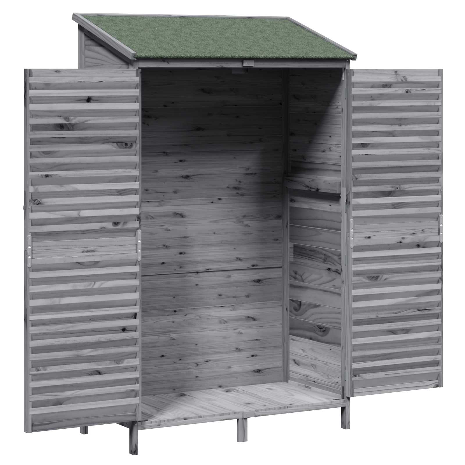 Vrtna Šupa s krovom Siva 106 x 56 x 176,5 cm Čvrsto drvo jele