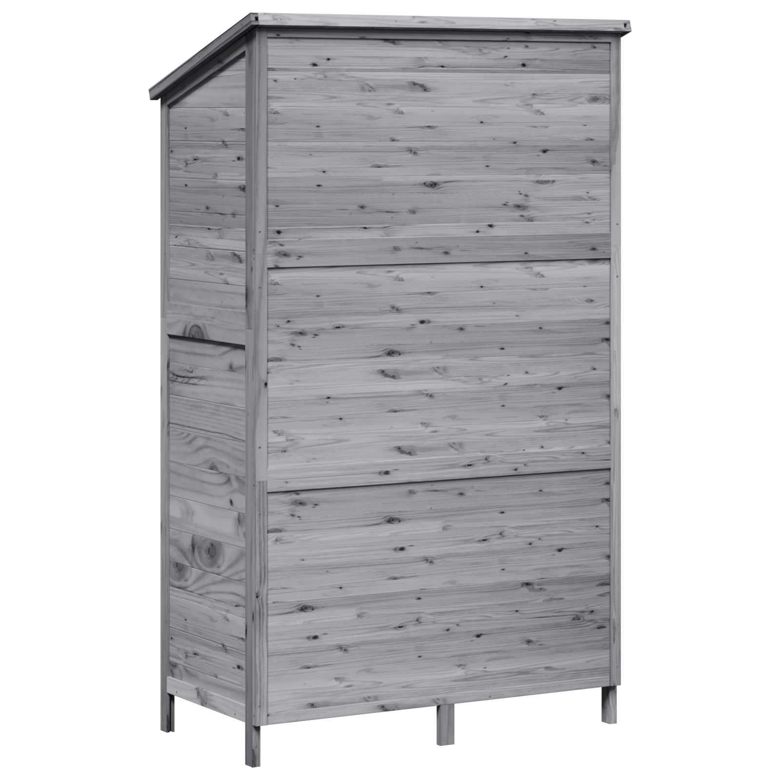 Vrtna Šupa s krovom Siva 106 x 56 x 176,5 cm Čvrsto drvo jele