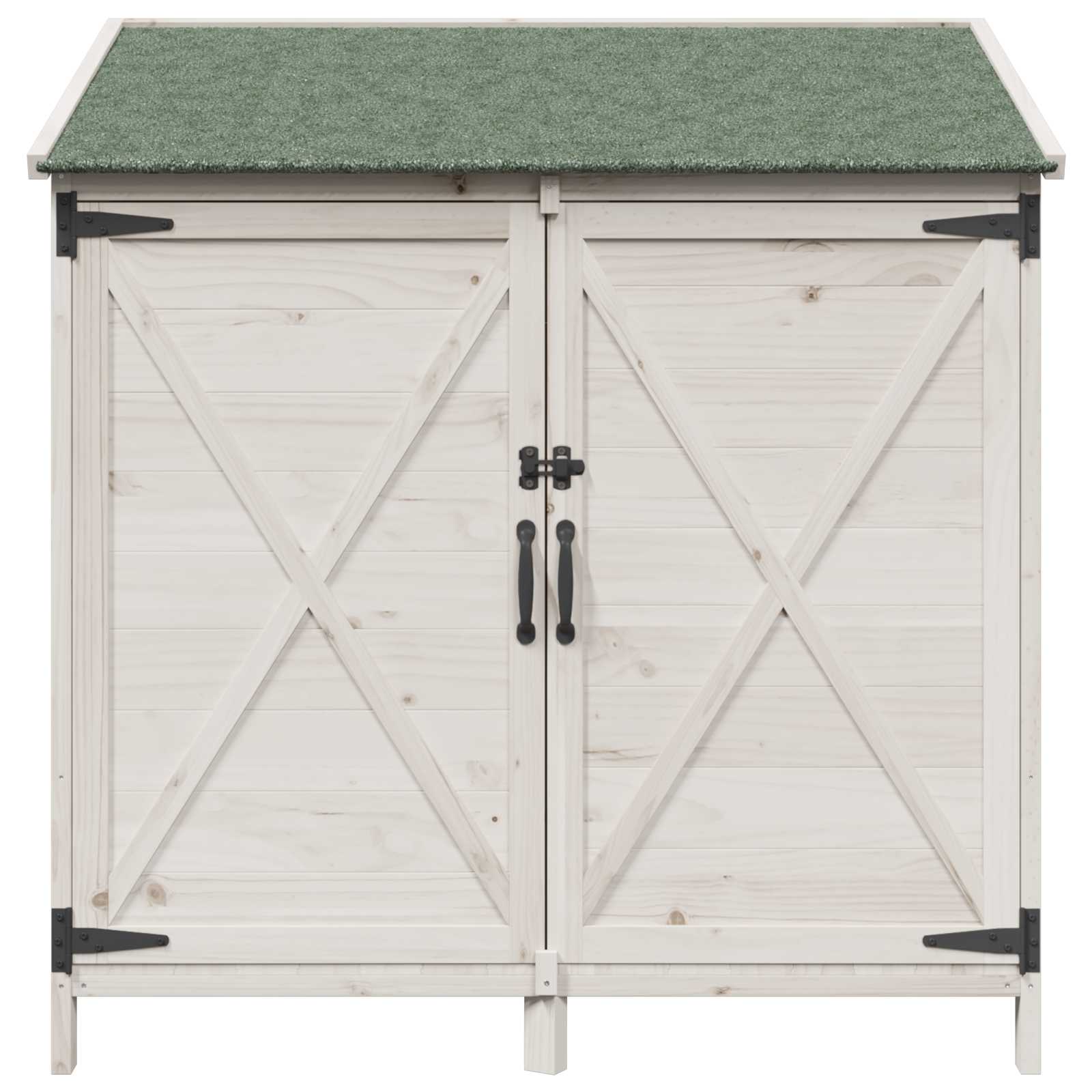 Vrtna Šupa s krovom Bijela 106 x 56 x 113,5 cm Čvrsto drvo jele